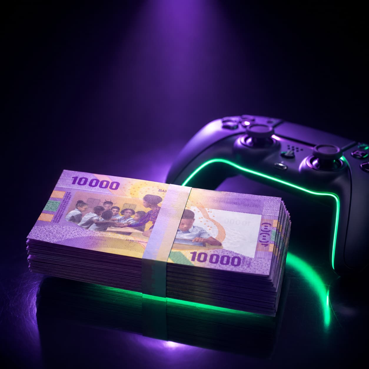 Cash prize en francs CFA et manette de jeu